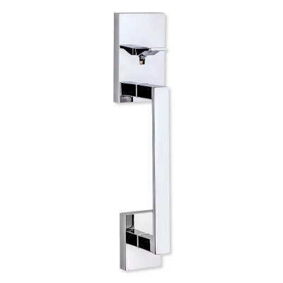 Kwikset San Clemente Handle with Halifax Lever, Square, Polished Chrome